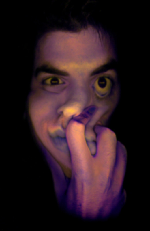 Red face | Face captured with a flatbed scanner