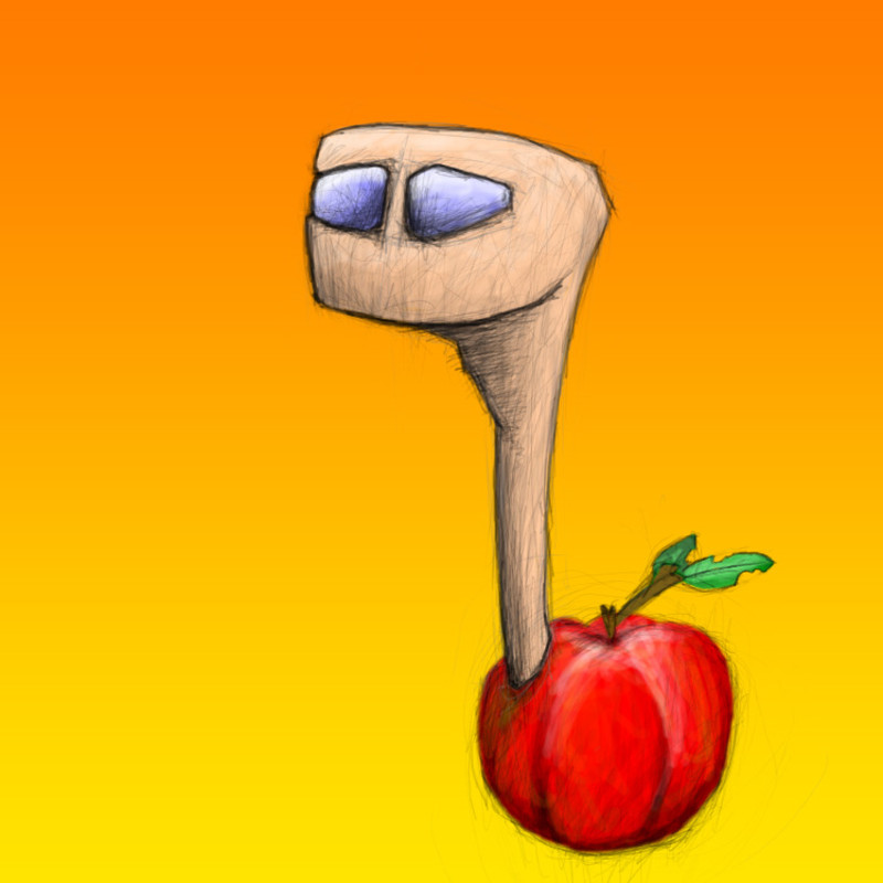 Your apple has a worm | Digital illustration
