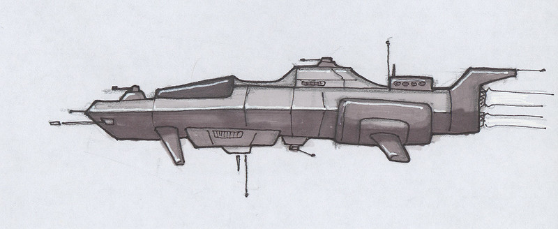 Battleship | Pens and markers on paper