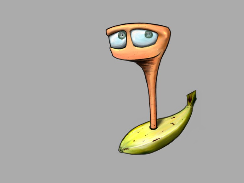 Your banana has a worm | Digital illustration