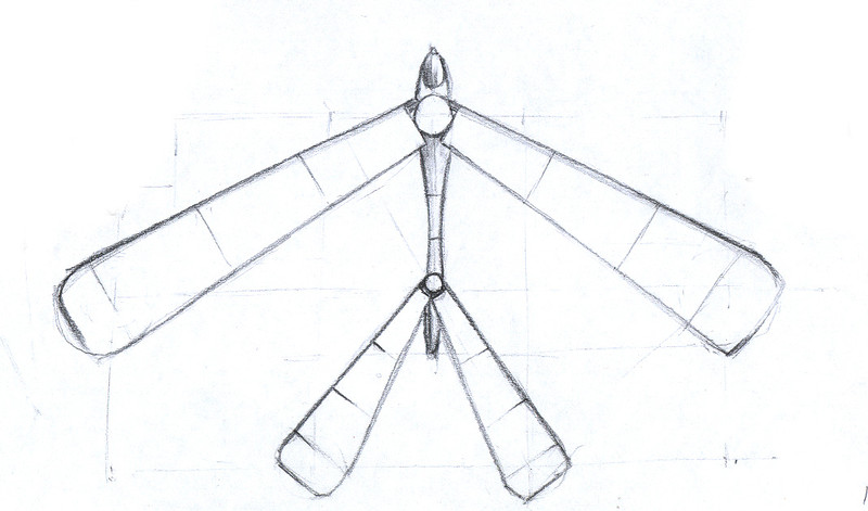 Sailplane | Pencil on paper. Design for 3D animation