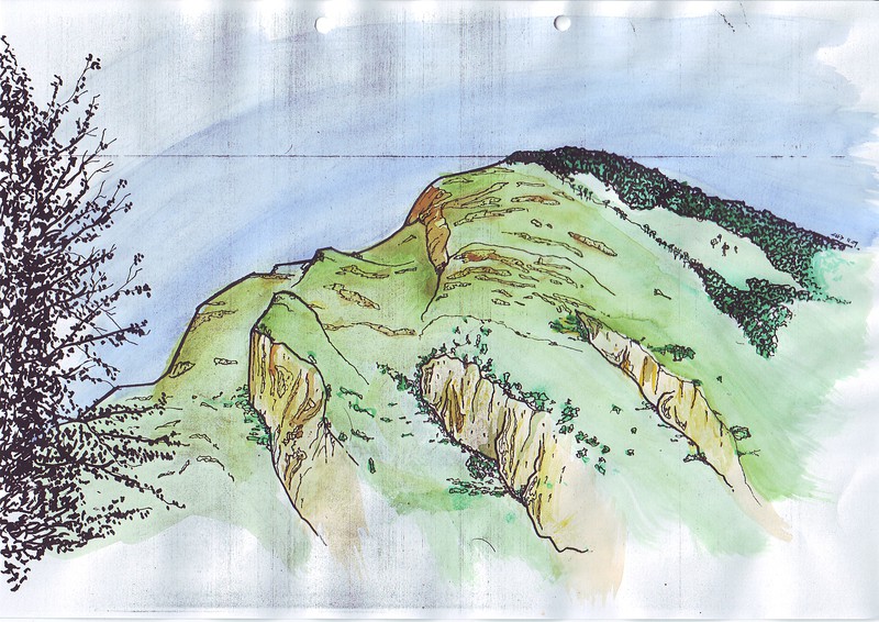 Pyrenees | Watercolor on photocopy