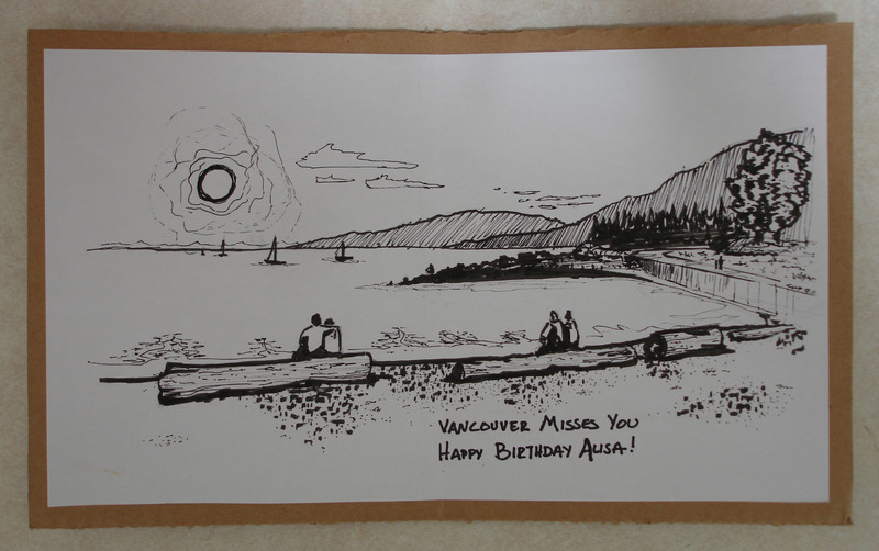 Sunset by the beach | Pen on paper, 30x17cm | Canada | British Columbia | Vancouver
