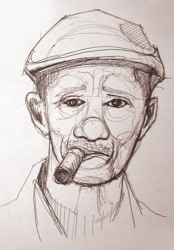 old man | pen on paper, 15cm