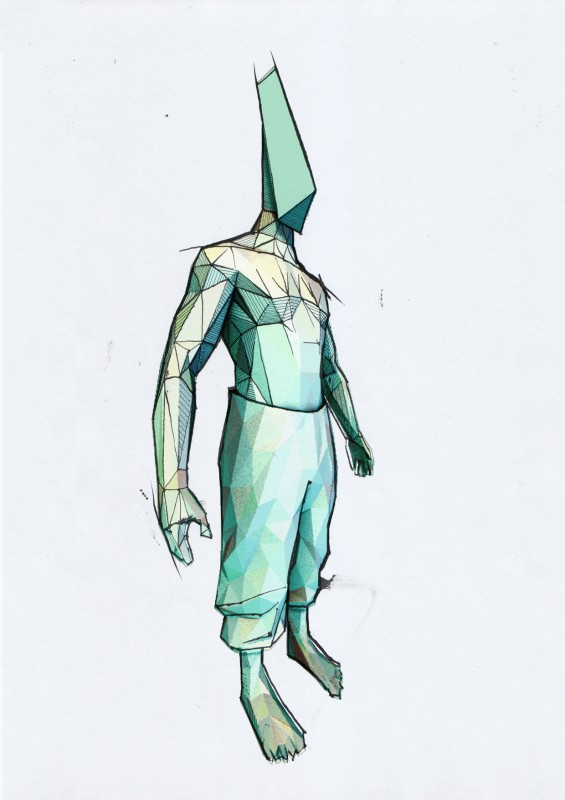 photo 1401_fighter | 3D render and ink