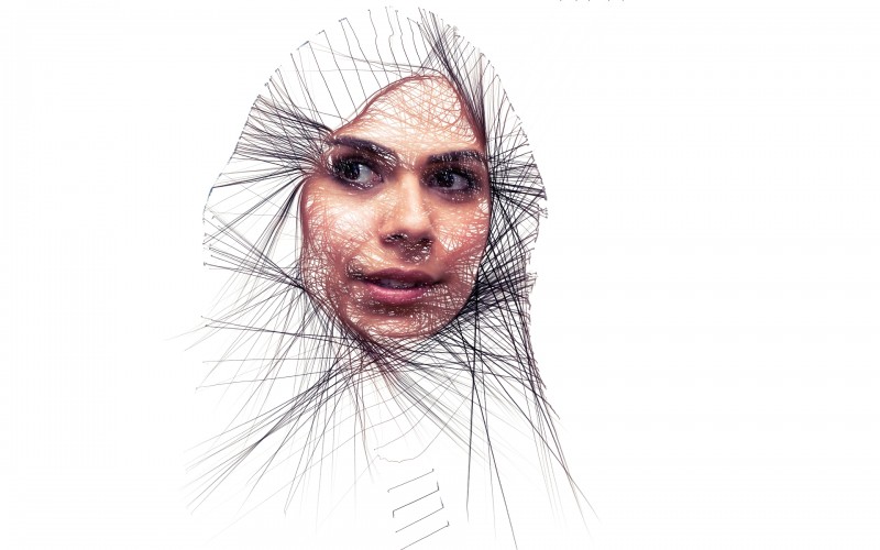 Anahita | Digitally created images based on photograph using custom made brushes in Processing.