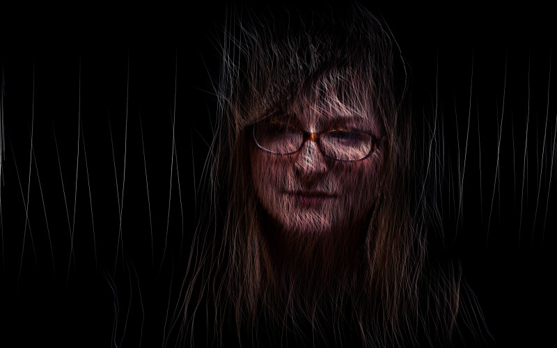 Sara | Digitally created images based on photograph using custom made brushes in Processing.