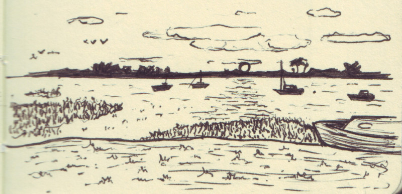 Agon Coutainville | Pen on sketchbook. Travel journal, during cycling trip accross Europe