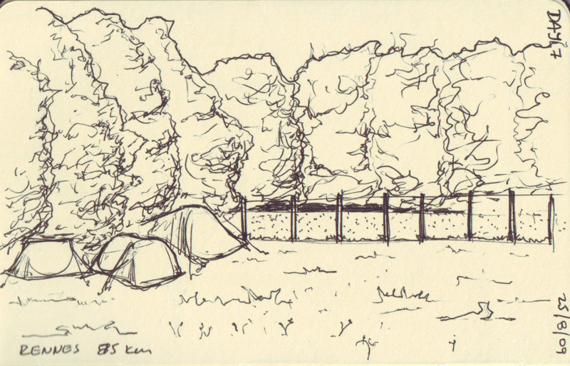 Rennes | Pen on sketchbook. Travel journal, during cycling trip accross Europe