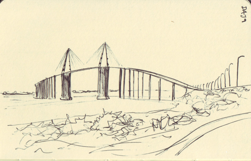 Saint Nazaire | Pen on sketchbook. Travel journal, during cycling trip accross Europe