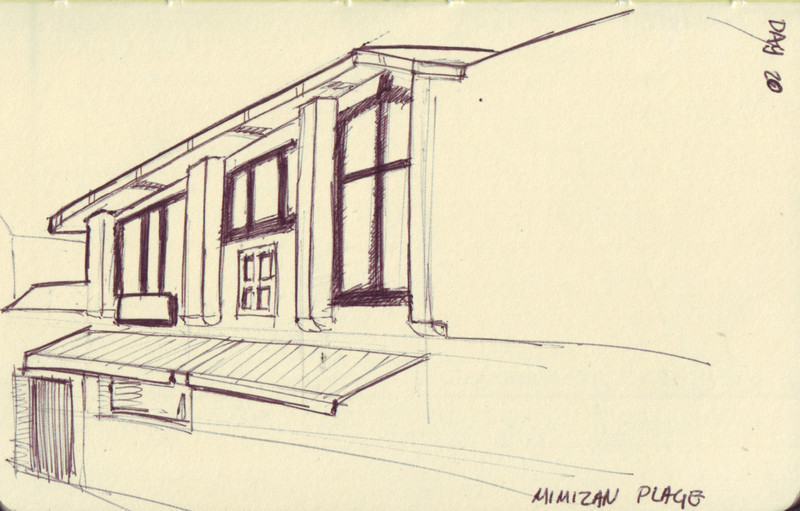 Mimizan | Pen on sketchbook. Travel journal, during cycling trip accross Europe