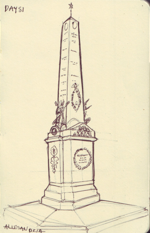 Allesandria | Pen on sketchbook. Travel journal, during cycling trip accross Europe