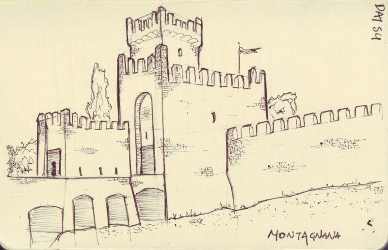 Montagnana | Pen on sketchbook. Travel journal, during cycling trip accross Europe