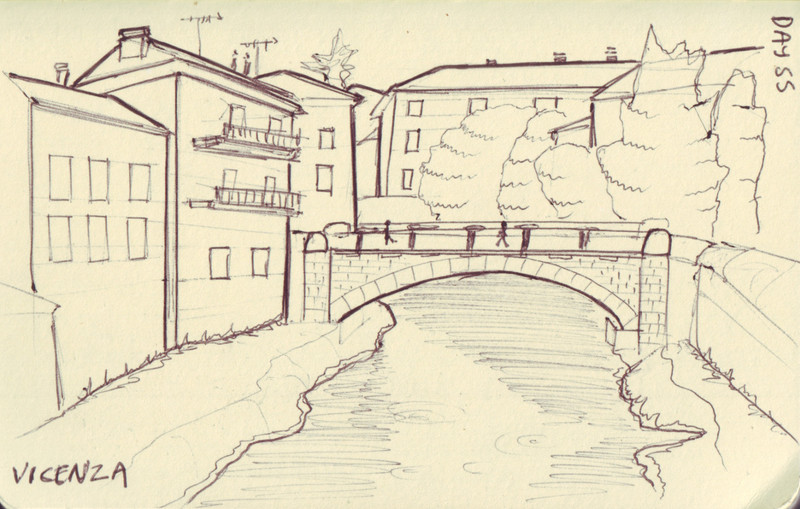 Vicenza | Pen on sketchbook. Travel journal, during cycling trip accross Europe