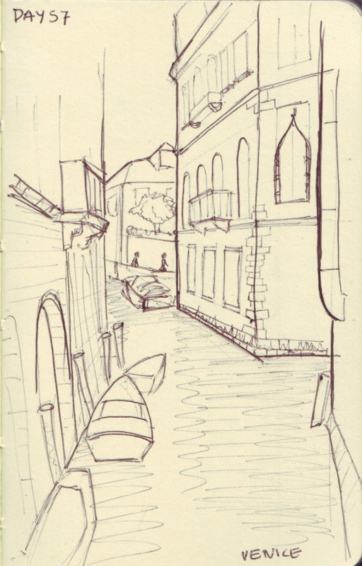 Venice | Pen on sketchbook. Travel journal, during cycling trip accross Europe