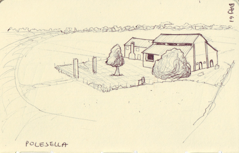 Polesella | Pen on sketchbook. Travel journal, during cycling trip accross Europe