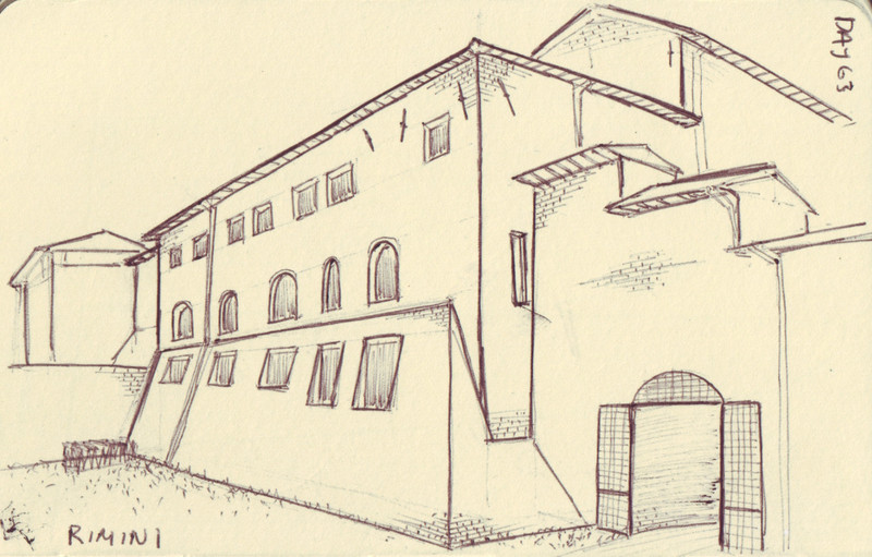 Rimini | Pen on sketchbook. Travel journal, during cycling trip accross Europe