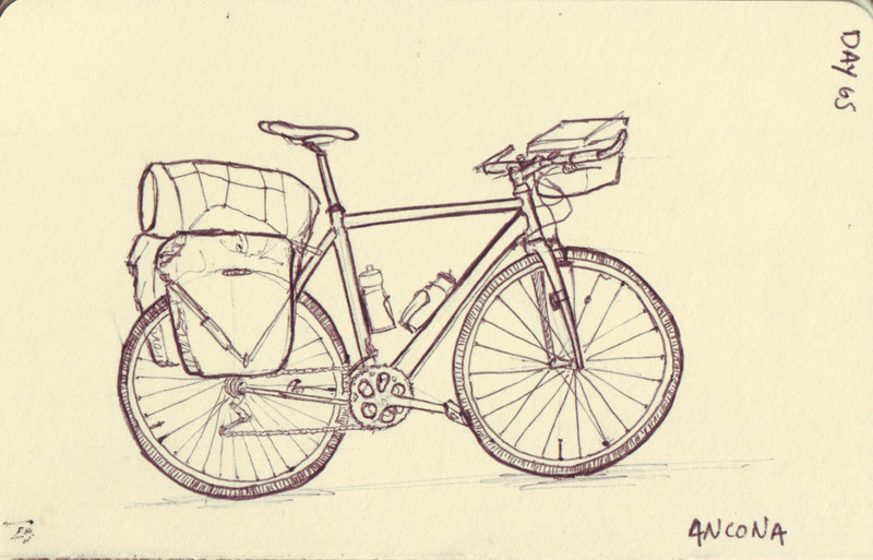 Ancona | Pen on sketchbook. Travel journal, during cycling trip accross Europe