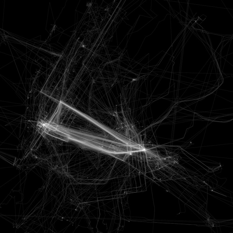 geolocation | Detail of the path recorder over New York City