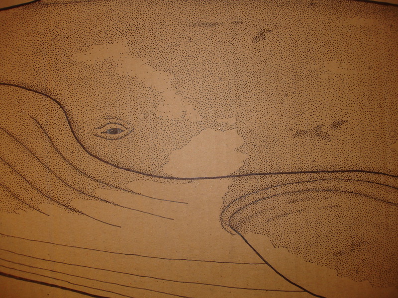 Mother and Son | 152x78cm markers on containerboard. Detail