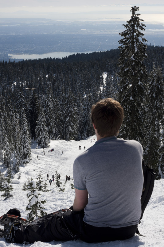 Richard enjoying the view | Snowshoeing at Cypress mountain