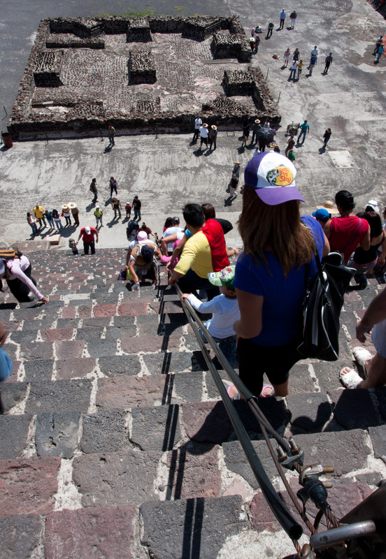 Descending the Moon Pyramid | At Teotihuacan