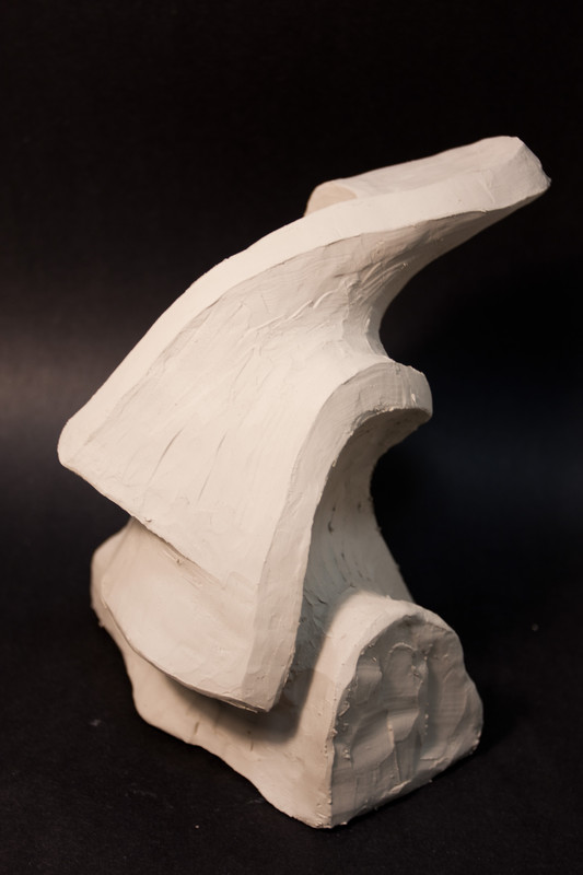 Twist face WIP | 20cm, clay