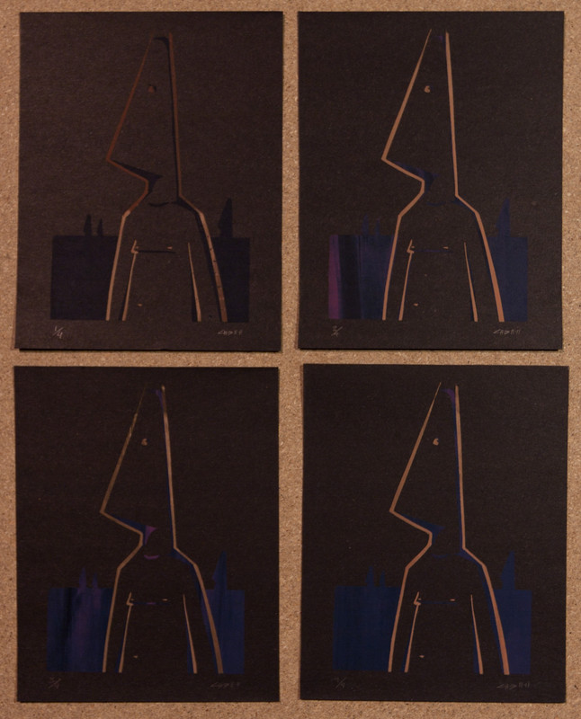 Coneman | 13x19cm silk screen print. 4 copies on black cardboard