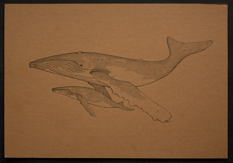 Mother and Son | 48x33cm, ink and pen on cardboard