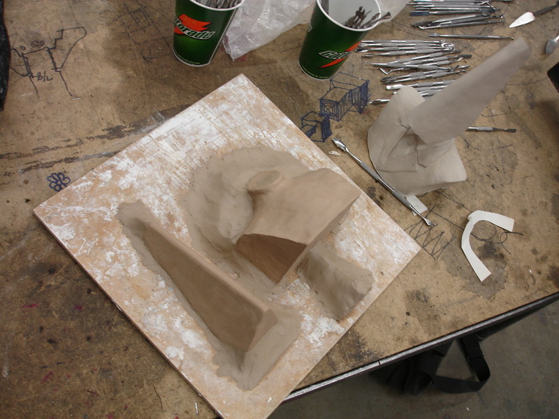 Conqueror wip | Attatch the clay to a board and build a clay wall up to the profile line