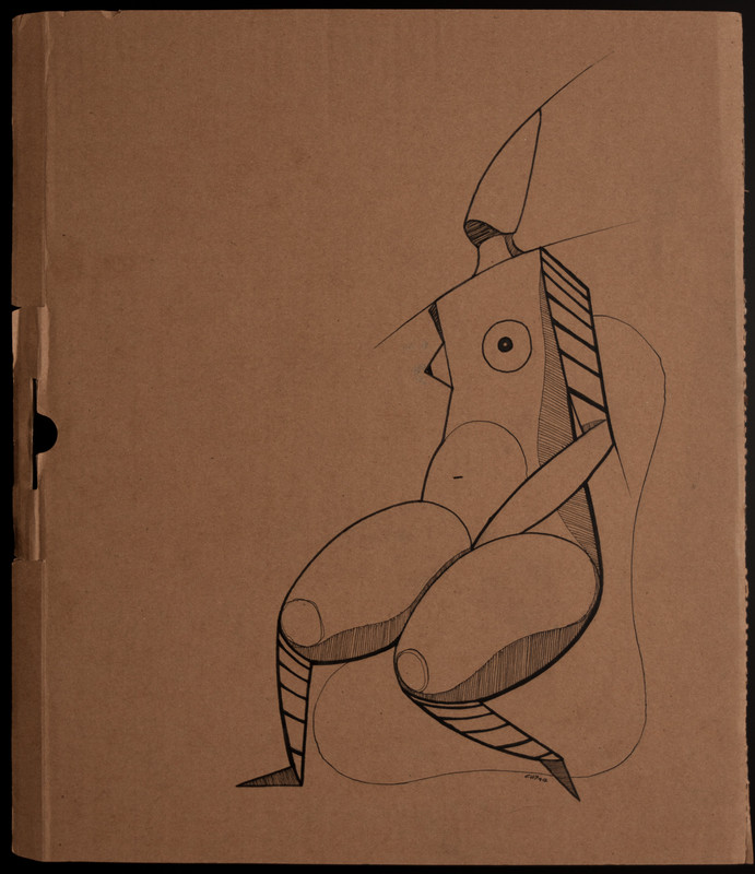 Female Figure | 33x40cm, ink on cardboard