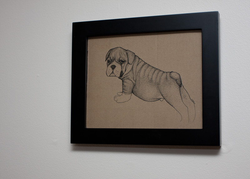 puppy | 24x20cm, ink on cardboard