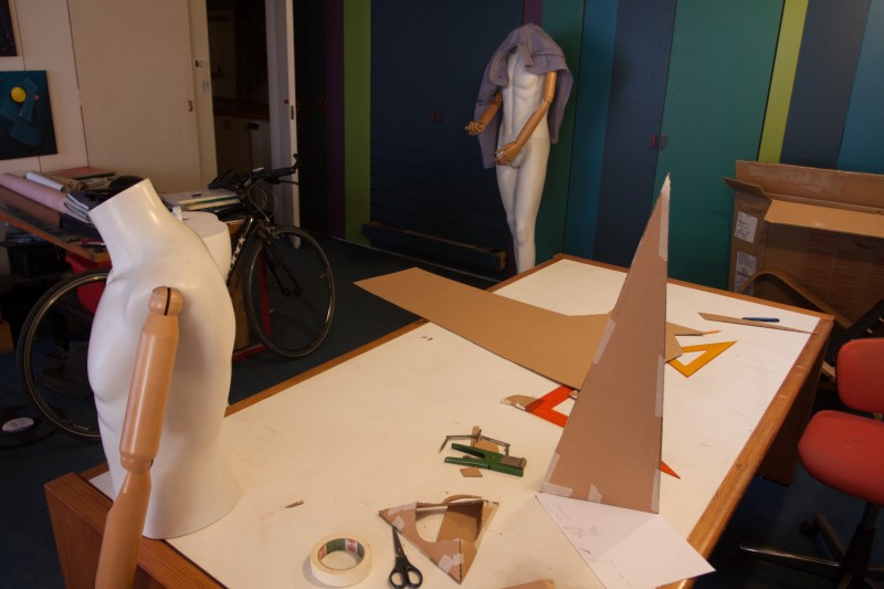 Mannequins and cardboard mockups