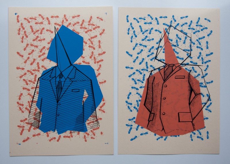 Binary Speech | 23x33cm, three layer silk screen prints on 260grams paper | One off | Greece | Attiki | Athens