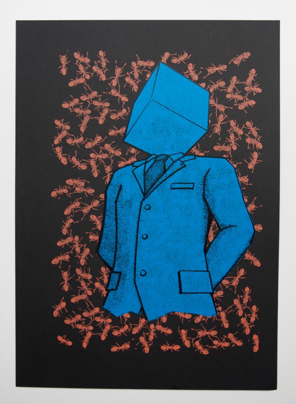 Binary Speech Cube | 23x33cm, three layer silk screen print : One off