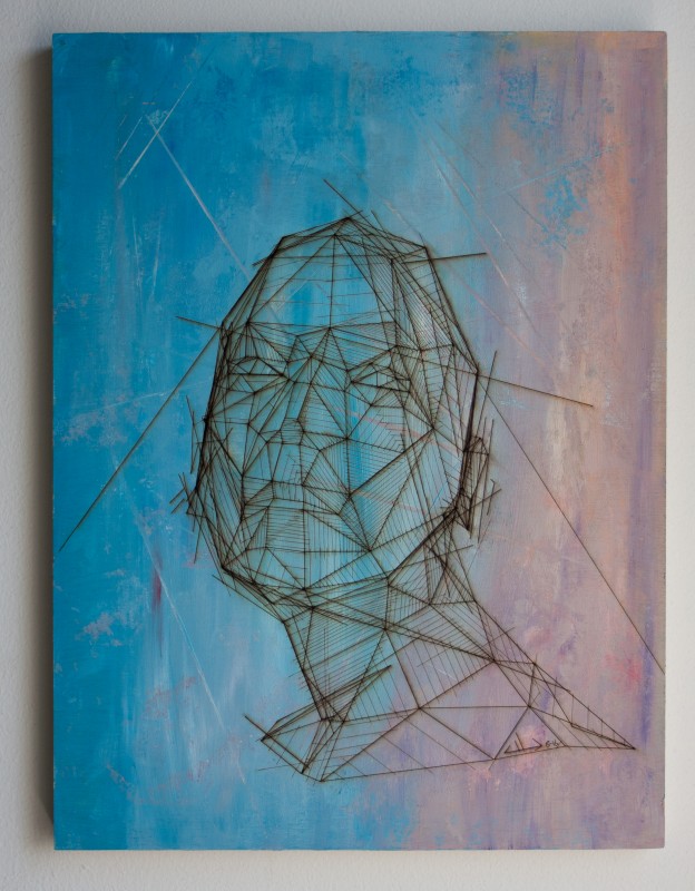 FaceCut | 30x40cm laser cut, wooden panel, acrylics