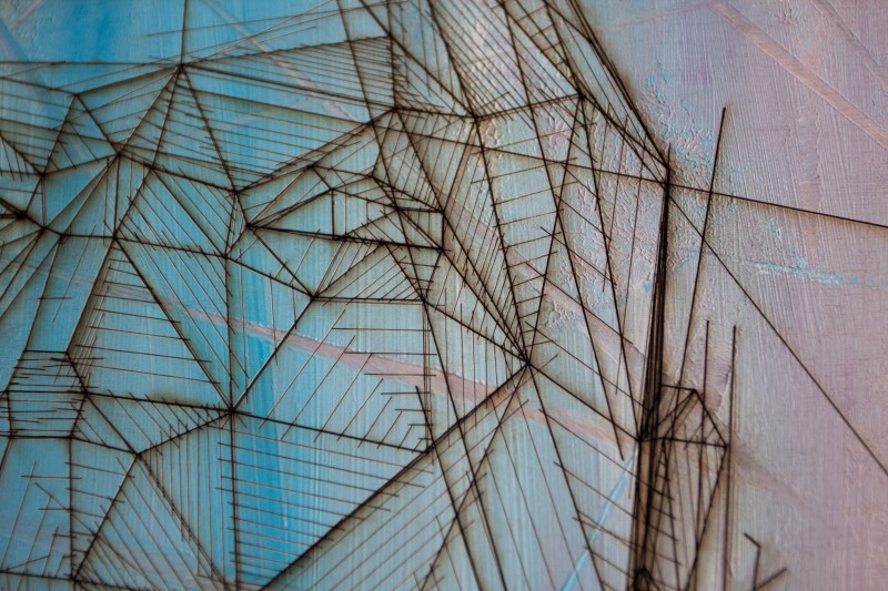 FaceCut | 30x40cm laser cut, wooden panel, acrylics