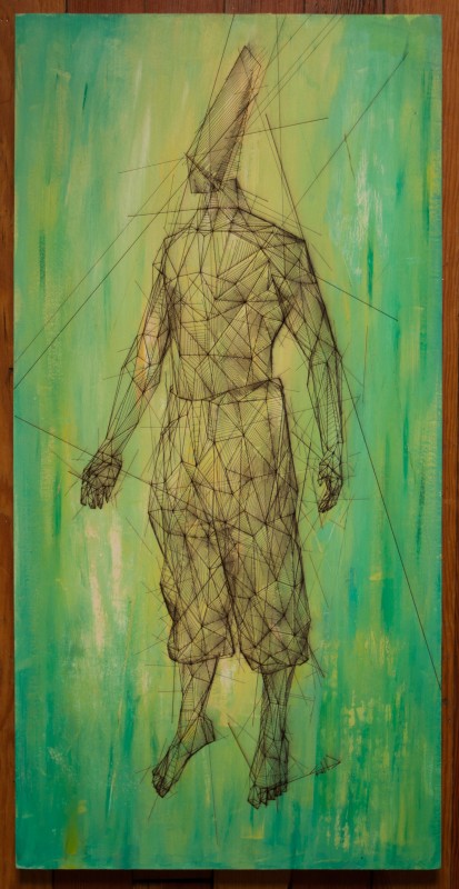 Warrior | 30x60cm laser cut, wooden panel, acrylics