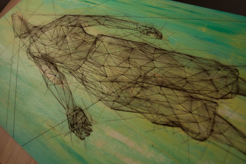 Warrior | 30x60cm laser cut, wooden panel, acrylics