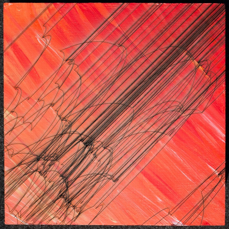 waterfall 01 | 15x15cm laser cut, wooden panel, acrylics